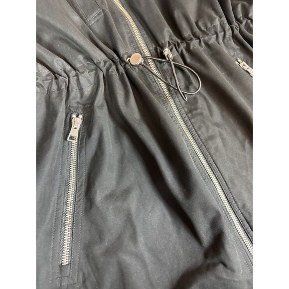 Soia & Koi Revolve Utility Jacket Anorak Black Size XL Hooded Pockets Rain Coat - Picture 10 of 16